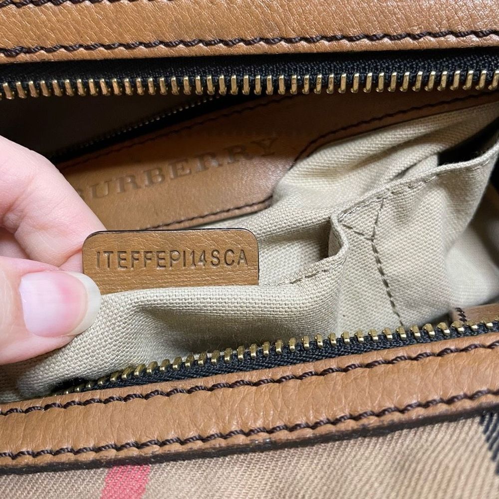 Burberry Nova Check Baby Bag Oversized Travel Duffle Purse Canvas Leather - Picture 9 of 16
